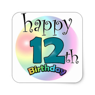 324x324 12 Anniversary Stickers Zazzle