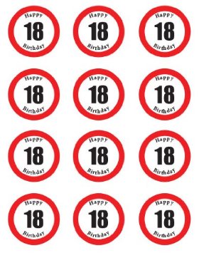 280x355 Buy Pre Cut Happy 18th Birthday Sign Edible Rice Wafer Paper Cup