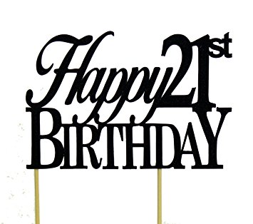 355x314 Black Happy 21st Birthday Cake Topper Kitchen Amp Dining