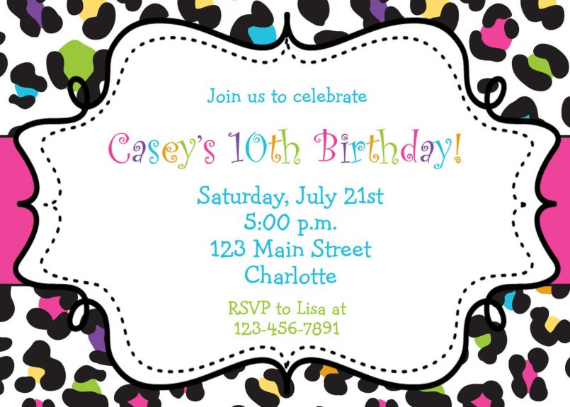 805x575 Colors Birthday Invitation Cards For A Girl With Free Birthday