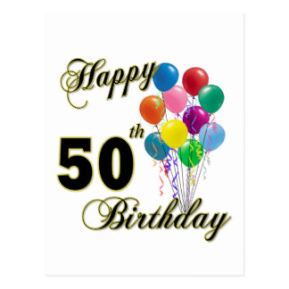 324x324 Custom Happy 50th Birthday Postcards Zazzle.co.uk