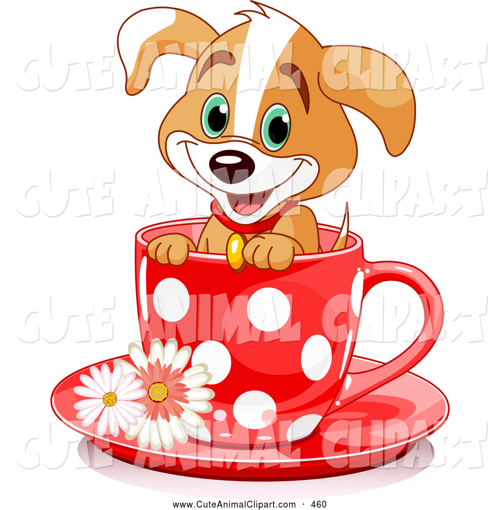 1024x1044 Clip Art Of A Happy Adorable Puppy Dog In A Red Polka Dotted Tea