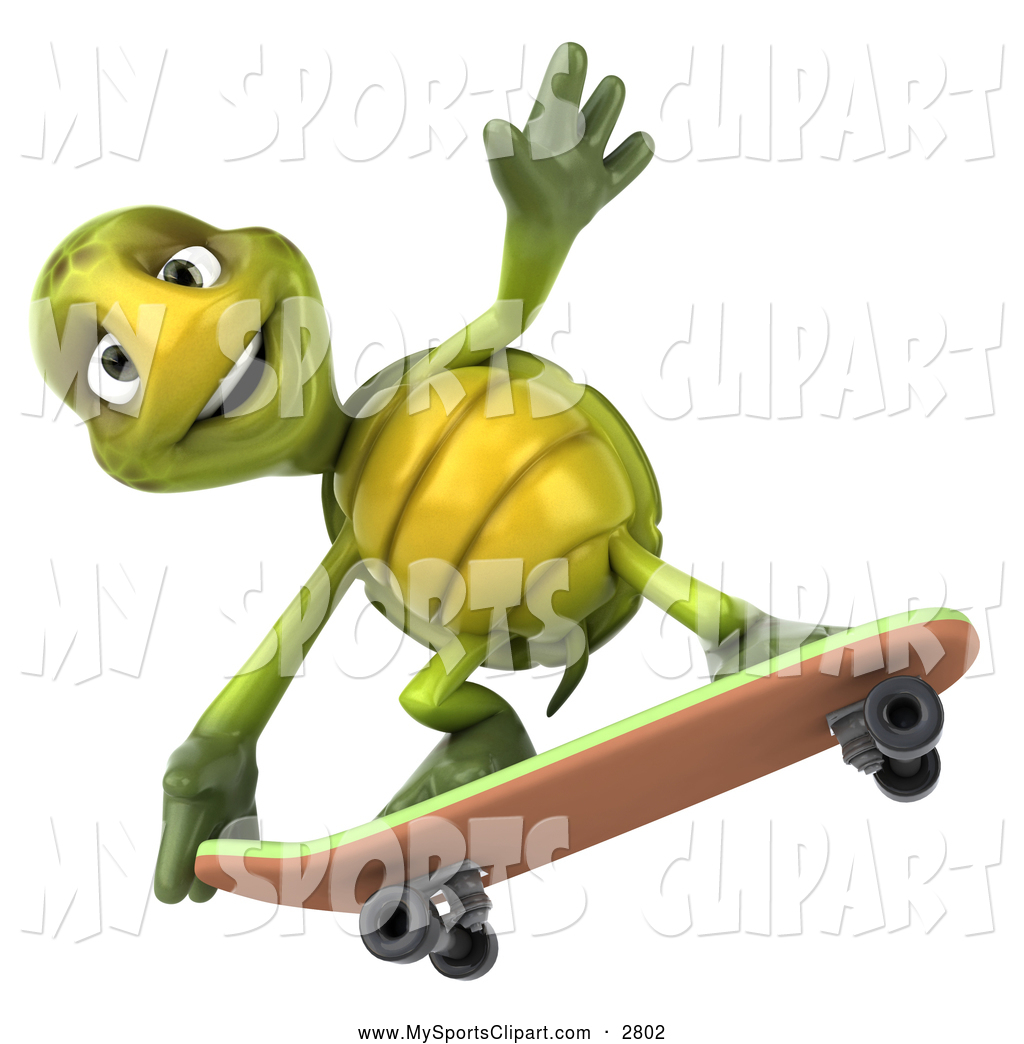 1024x1044 Sports Clip Art Of A Happy 3d Green Tortoise Skateboarding By
