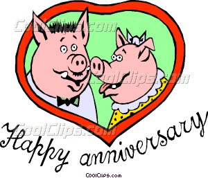 300x257 Happy Anniversary Pigs Vector Clip Art