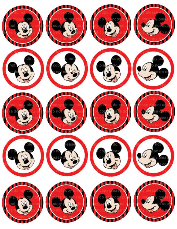 615x796 Free Printable Mickey Mouse Cupcake Toppers Minnie And Best Images