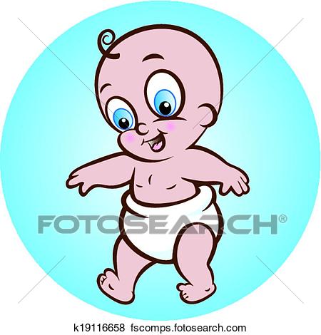 450x470 Clip Art Of Happy Baby K19116658