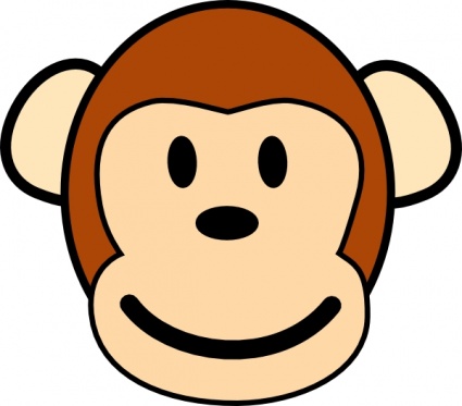 425x373 Baby Monkey Clipart Black And White Happy Monkey Clip