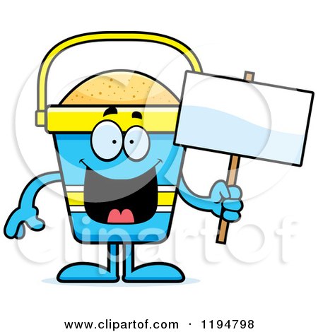 450x470 Cartoon Of A Waving Beach Pail Mascot