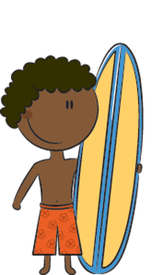 236x399 Happy Kids On The Beach Surfboard Clipart The Arts Image