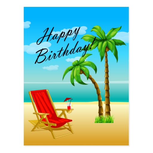 512x512 Happy Birthday Beach Clipart