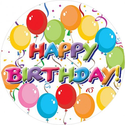 494x494 Happy Birthday Balloons Round