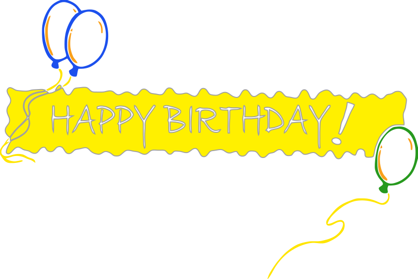 850x567 Happy Birthday Banner Yellow Clip Art Download