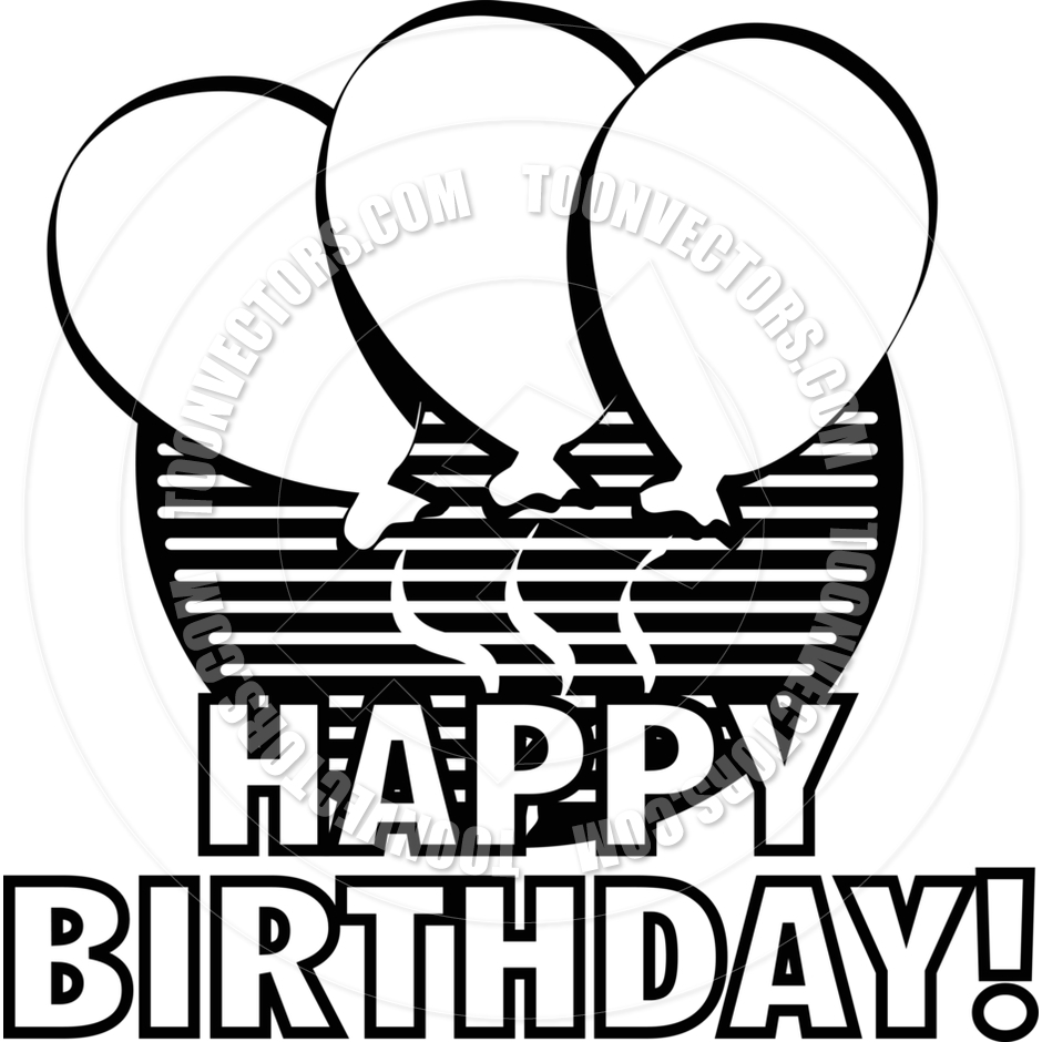 940x940 Cartoon Happy Birthday Balloons Vector Illustration By Clip Art