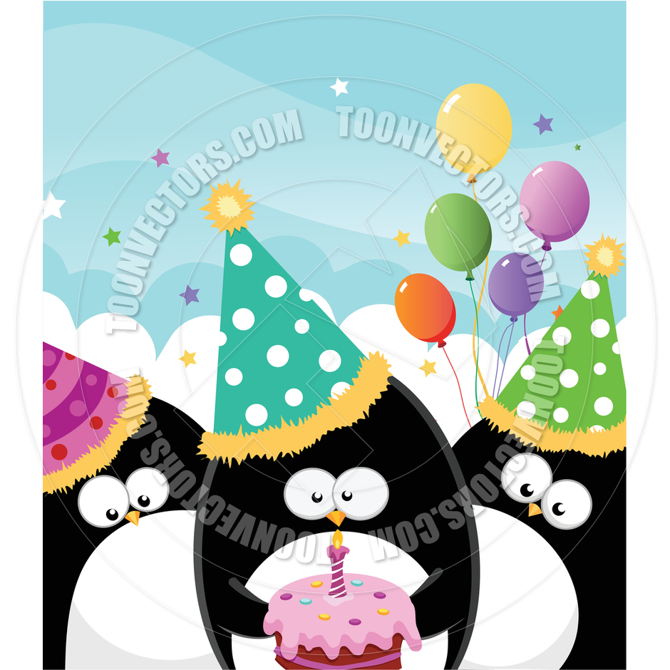 940x940 Cartoon Happy Birthday Penguin By Pinar Ince Toon Vectors Eps