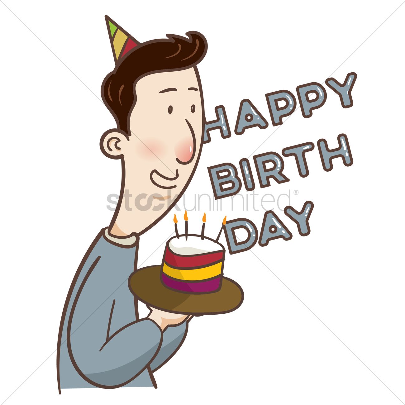 1300x1300 Cartoon Guy Wishing Happy Birthday Vector Image