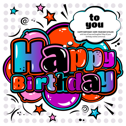 500x500 Cartoon Styles Happy Birthday Design Vector 10