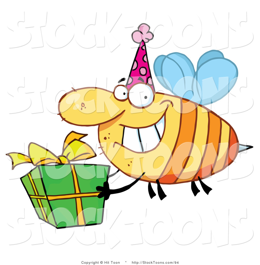 1024x1044 Stock Cartoon Of A Happy Birthday Bee By Hit Toon