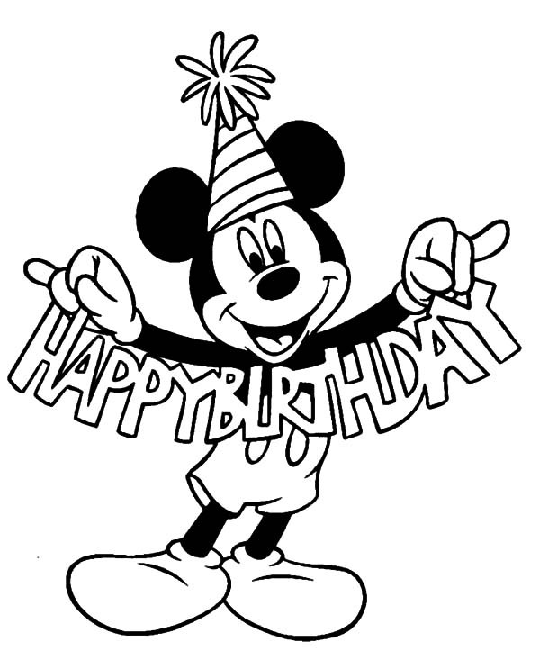 600x743 Mickey Mouse Happy Birthday Coloring Pages Best Place To Color