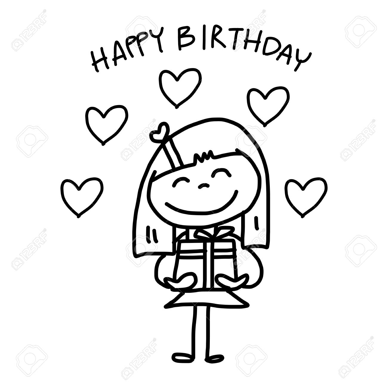 1300x1300 Hand Drawing Cartoon Happy Birthday Royalty Free Cliparts, Vectors