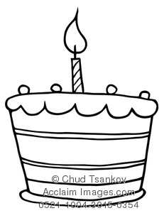 231x300 Image Of Black And White Birthday Cake With A Single Candle