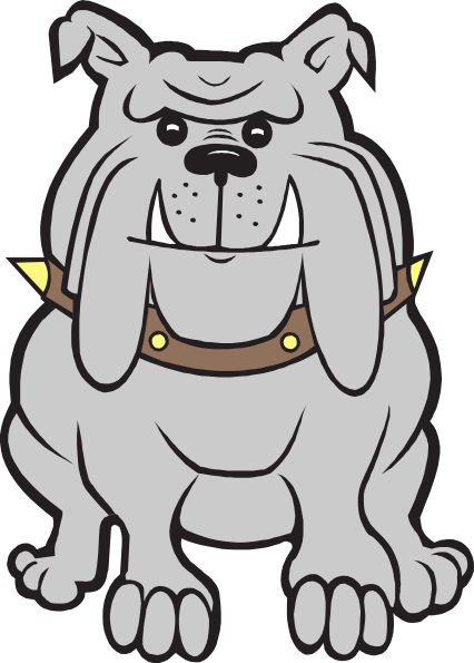 426x595 Happy Gray Bulldog Clip Art