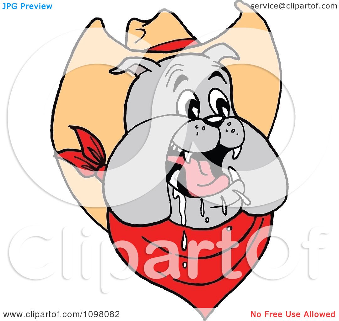 1080x1024 Clipart Happy Cowboy Bulldog Drooling