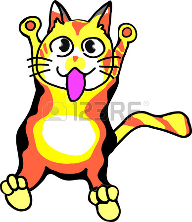 388x450 Happy Cat Cartoon Royalty Free Cliparts, Vectors, And Stock