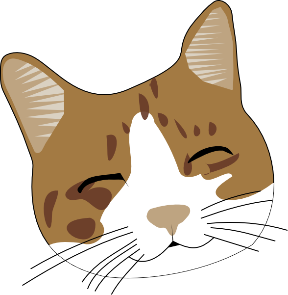 588x601 Happy Cat Face Clip Art