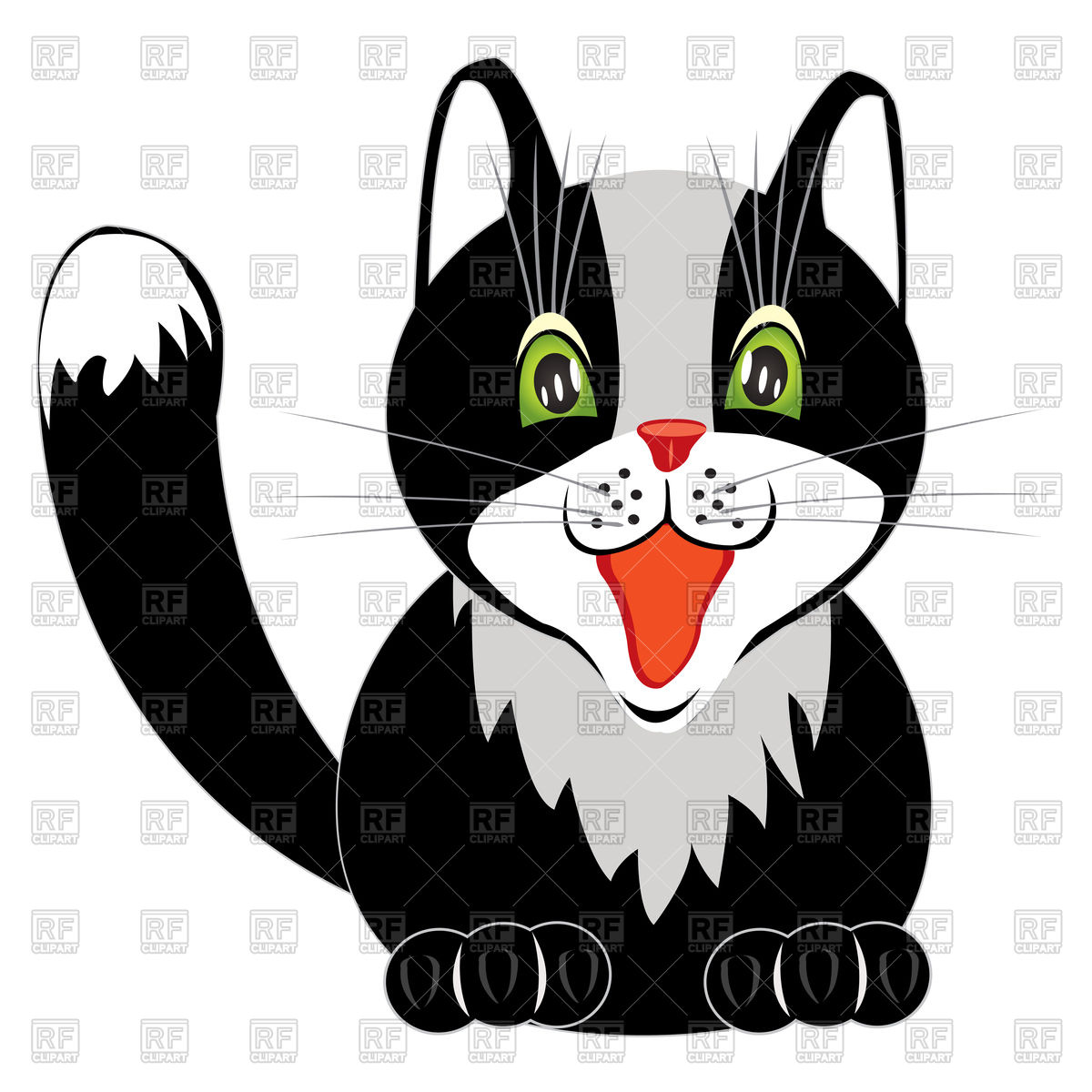 1200x1200 Happy Black Cat Royalty Free Vector Clip Art Image