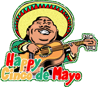 344x307 Happy Cinco De Mayo Mexican Man With Guitar Glitter