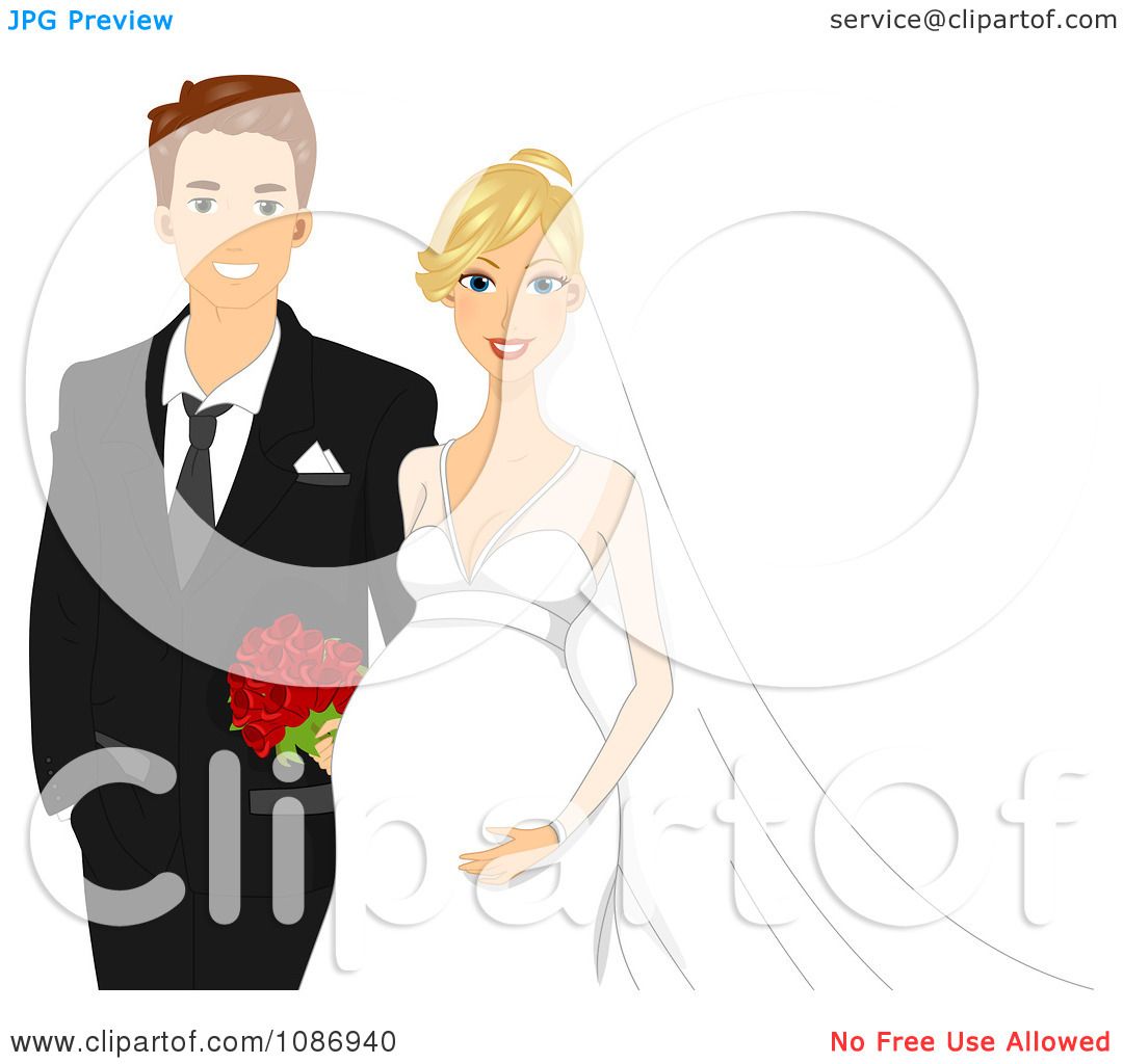 1080x1024 Clipart Happy Expecting Wedding Couple With The Bride Touching Her
