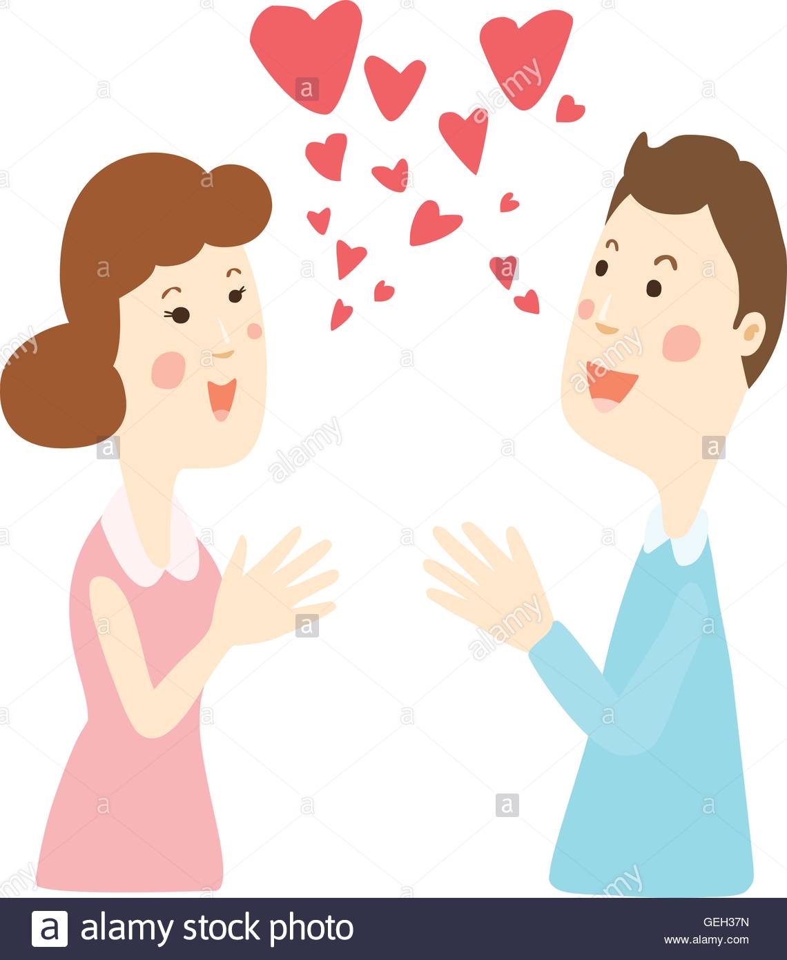 1140x1390 Happy Couple Talk With Love Vector Illustration Stock Vector Art