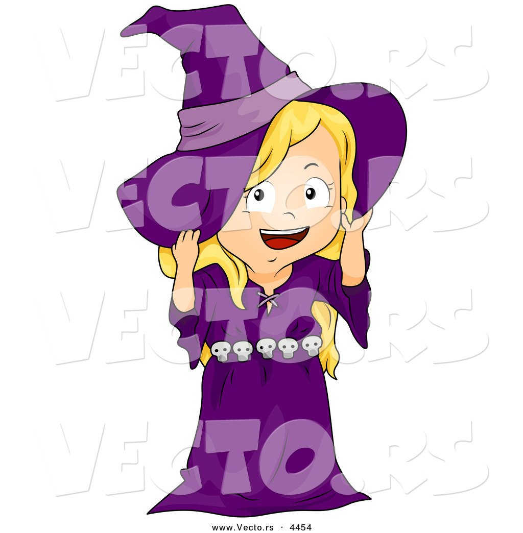 1024x1044 Vector Of A Happy Halloween Cartoon Girl In A Witch Costume By Bnp