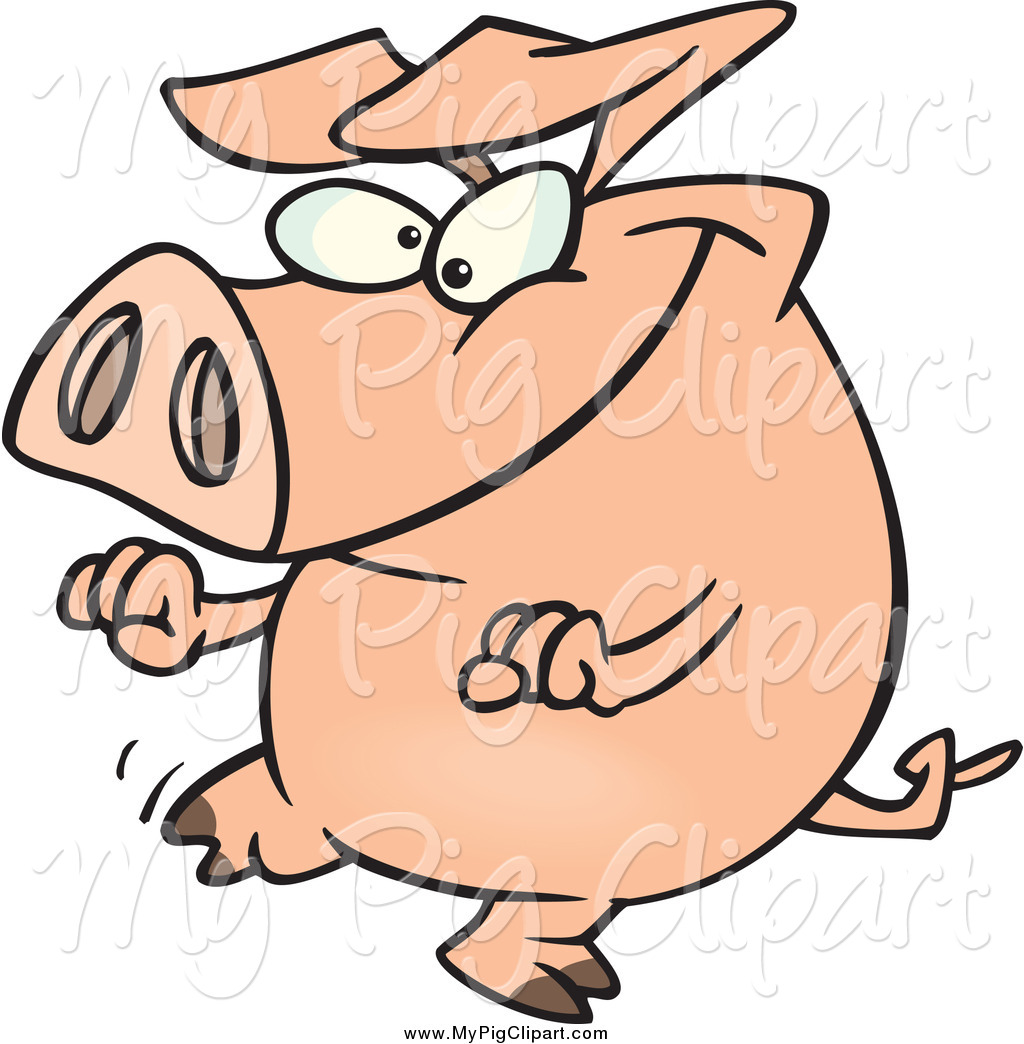 1024x1044 Swine Clipart Of A Pig Doing A Happy Dance By Toonaday