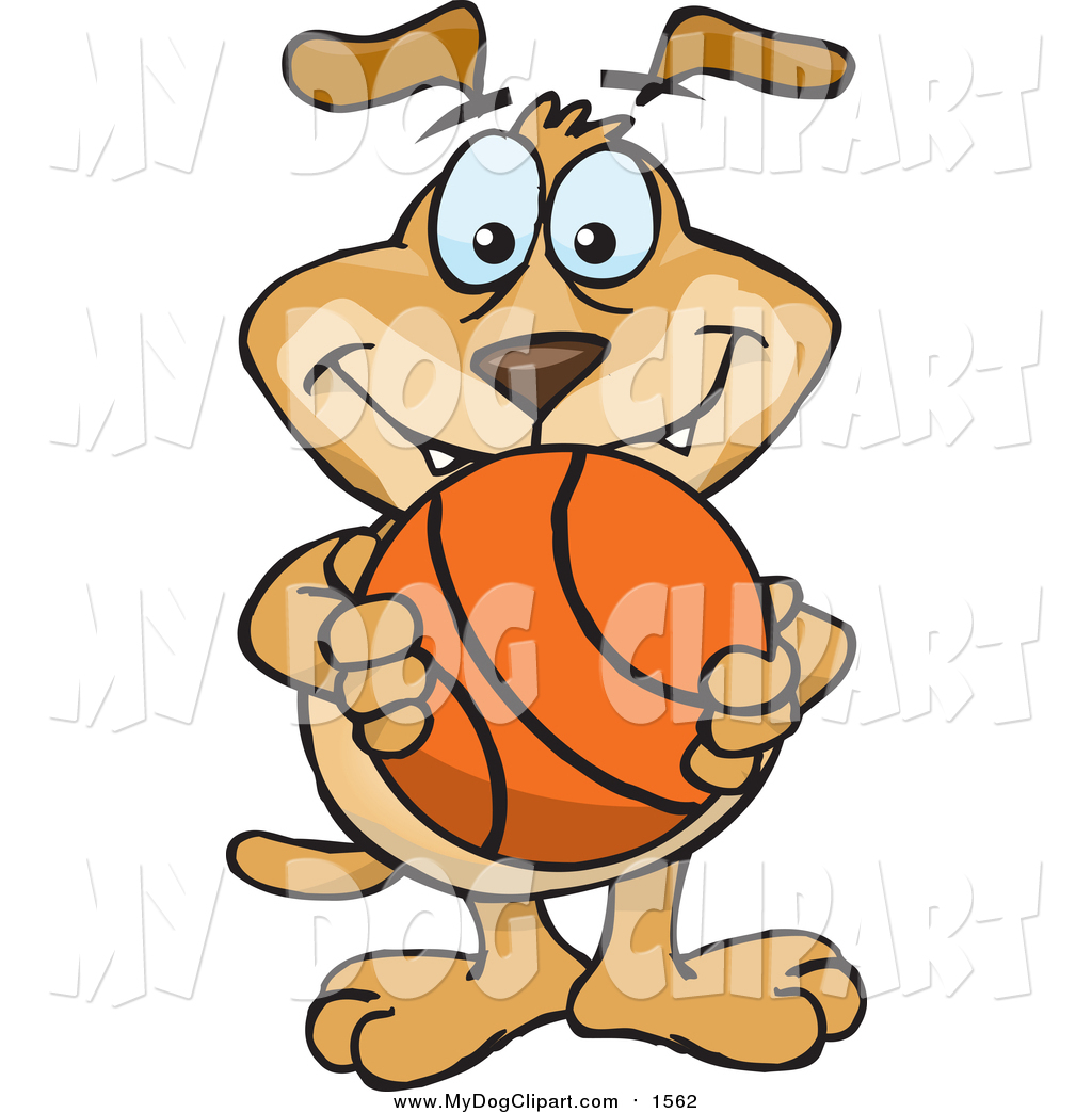 1024x1044 Clip Art Of A Happy Dog Holding A Basketball By Dennis Holmes
