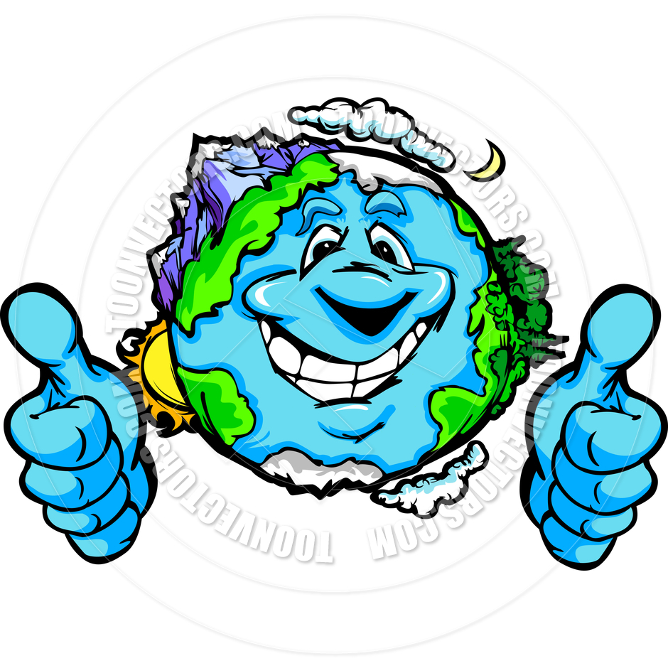 940x940 Happy Planet Earth With Thumbs Up Gesture Vector Cartoon By