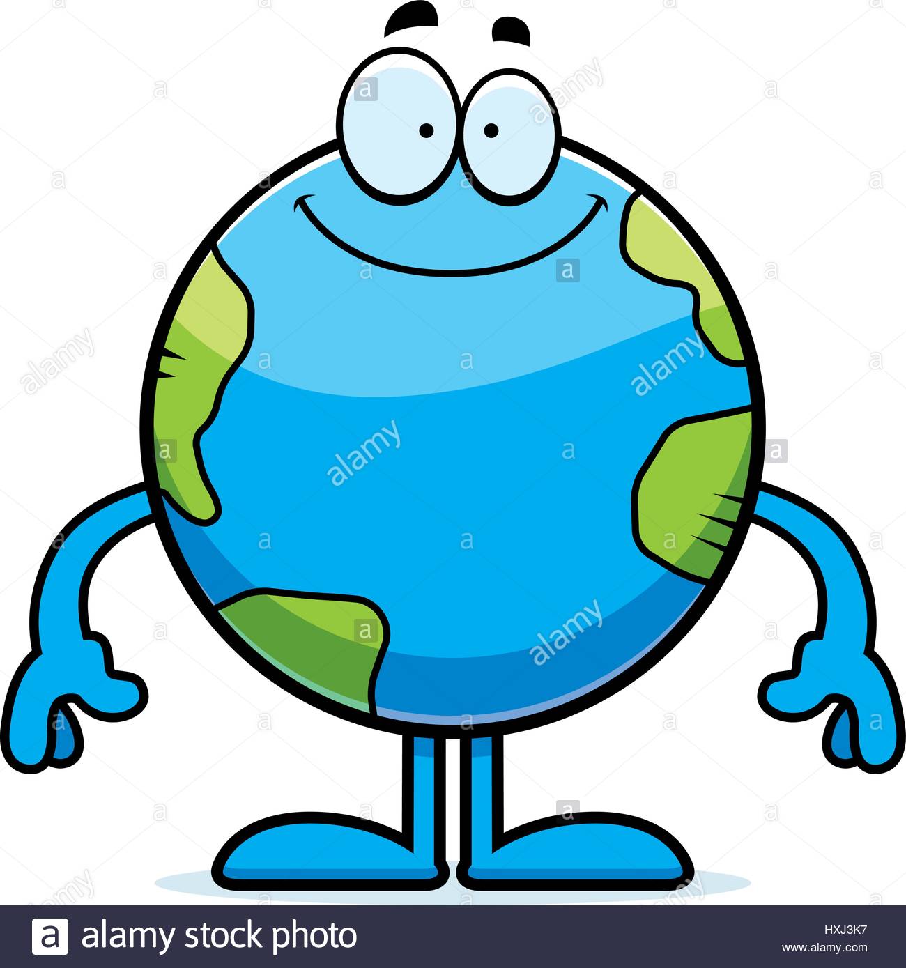 1300x1389 A Cartoon Illustration Of The Planet Earth Looking Happy Stock