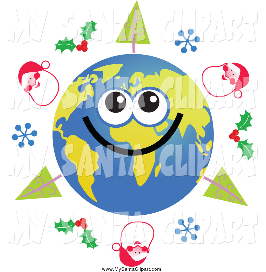 1024x1044 Christmas Clip Art Of A Happy Earth Character With Christmas
