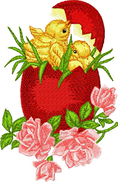 395x607 Happy Easter Free Machine Embroidery Design For Instant Download