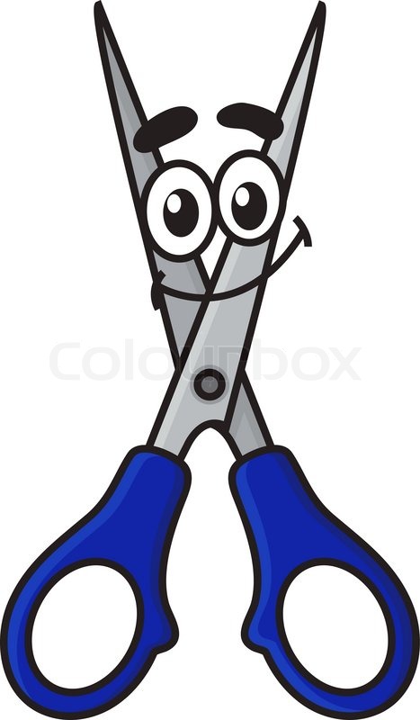 467x800 Cute Happy Cartoon Character Of Sharp Scissors With Smiley Face