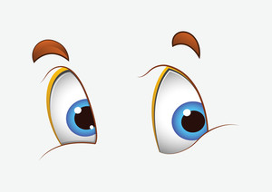 300x212 Happy Cartoon Eyes Royalty Free Stock Image