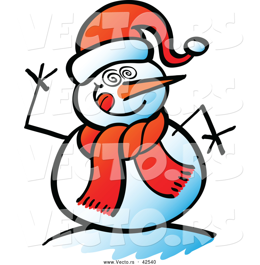 1024x1044 Vector Of A Happy Cartoon Snowman With Swirling Eyes By Zooco