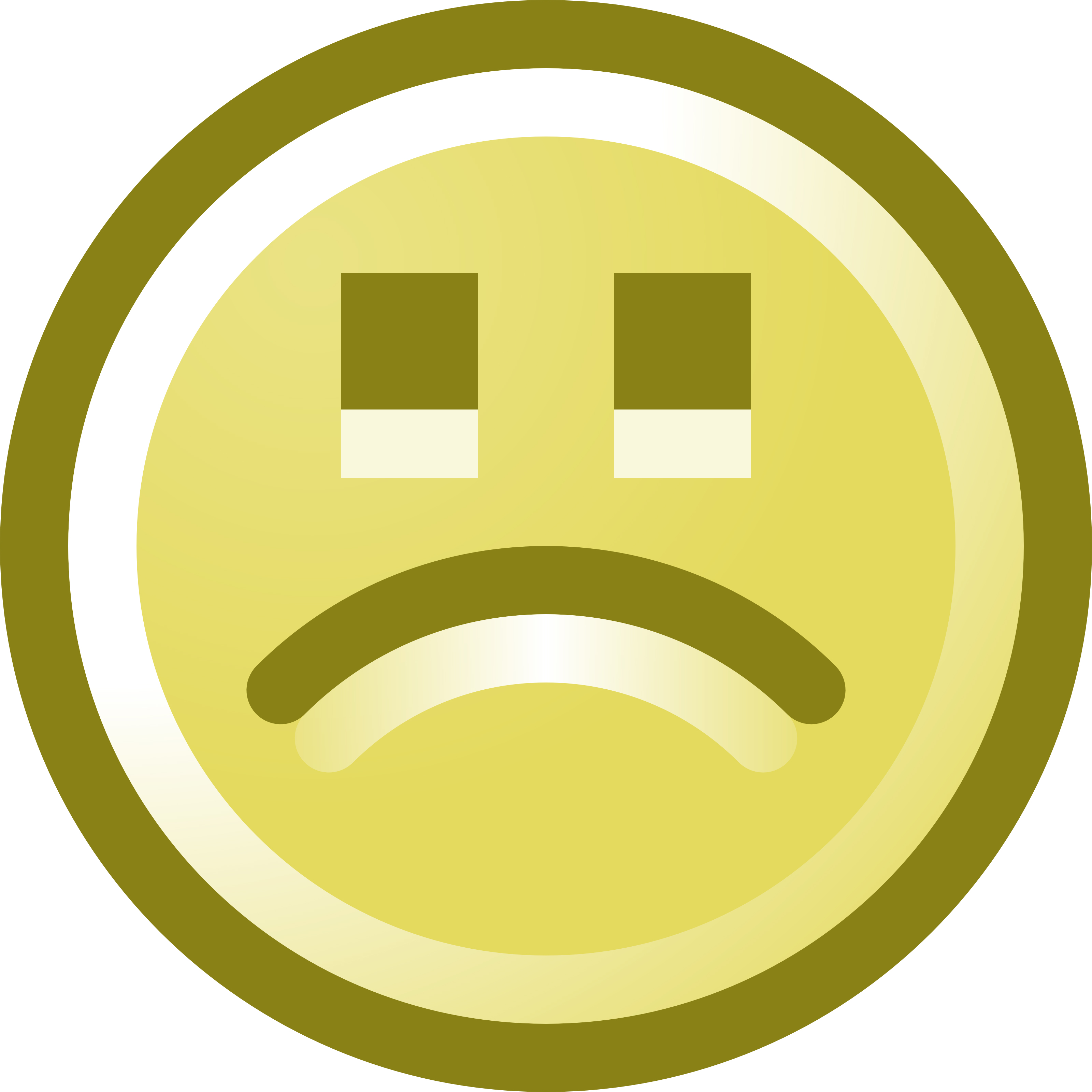 3200x3200 Frowning Smiley Face Clip Art Illustration