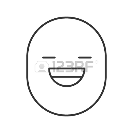 450x450 Laughing Sun Smile Linear Icon. Good Mood. Thin Line Outline