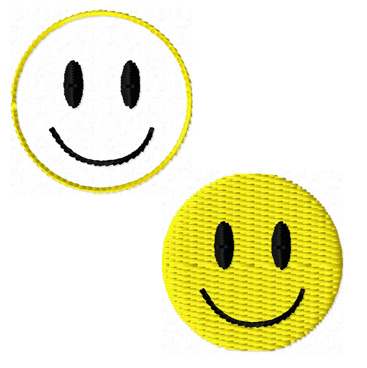 1497x1500 Mini Happy Smiley Face Solid Fill And Outline Machine Embroidery