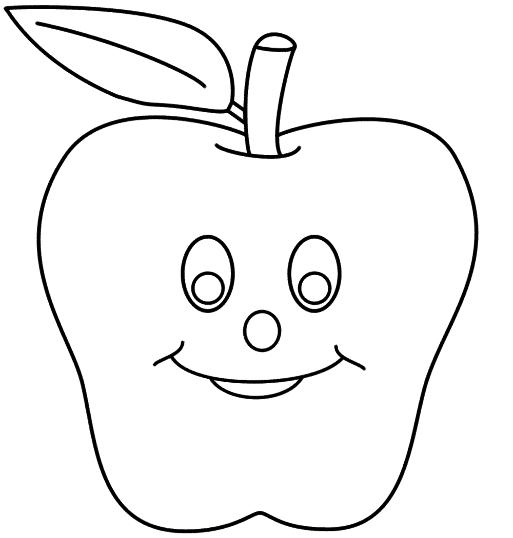1000x1050 Smiley Apples Coloring Pages For Kids
