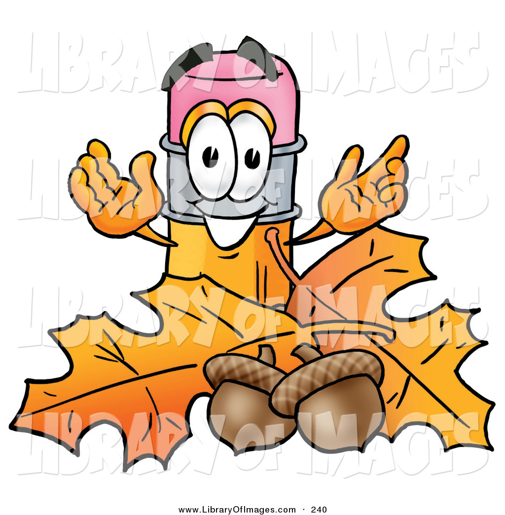 1024x1044 Clip Art Of A Friendly Pencil Mascot Cartoon Character With Autumn