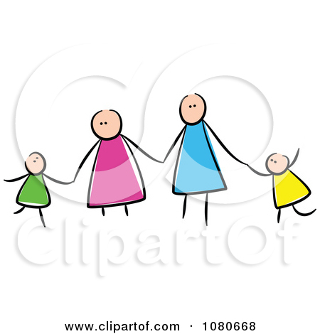 450x470 Family Clipart 5 People 2 Daughters 1 Son