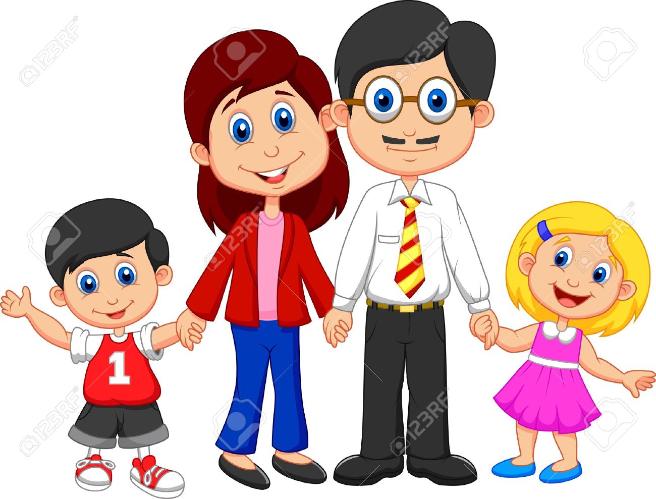 1300x989 Happy Family Cartoon Royalty Free Cliparts, Vectors, And Stock