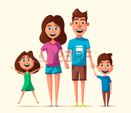 450x391 Happy Family. Cartoon Vector Illustration Royalty Free Cliparts